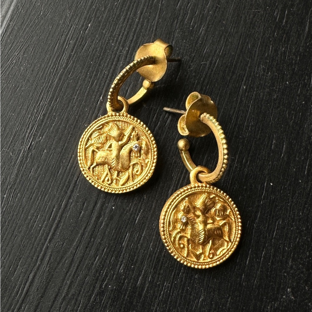 Julie Vos coin charm 2-in-1 earrings — discontinued!